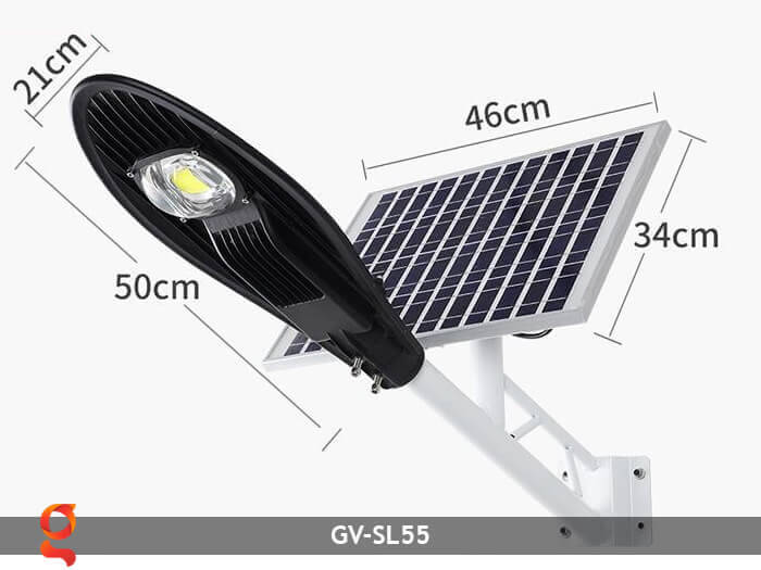 Bộ đèn đường năng lượng mặt trời nguyên set GV-SL55 3