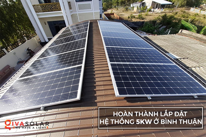 Dự án lắp hệ thống hòa lưới áp mái 5KW cho khách Bình Thuận