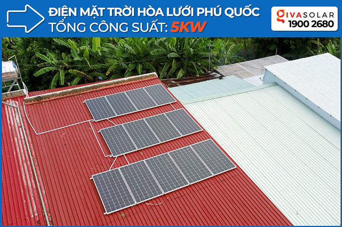 Dự án hệ thống điện mặt trời hòa lưới 5KW ở Phú Quốc 1