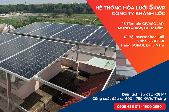 Lắp đặt điện mặt trời cho doanh nghiệp - Công ty Khánh Lộc