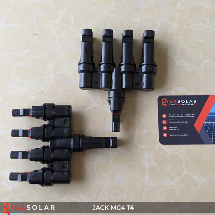 Jack nối Pin mặt trời MC4 4-1 GV-T4 3