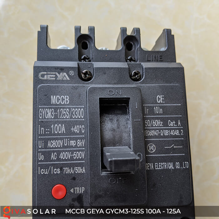 MCCB của GEYA GYCM3-125SP/3300 3P 100A và 125A 6
