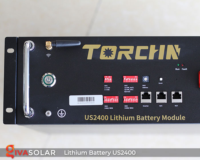 Bộ pin lưu trữ điện năng lượng mặt trời Lithium-ion Torchin US2400 4