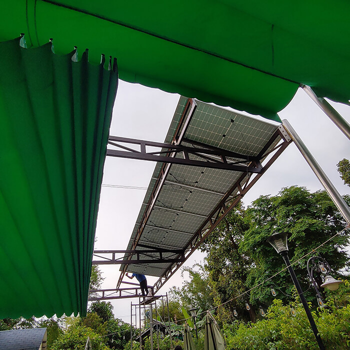 Lắp đặt hệ thống điện mặt trời độc lập 9.6KWh ở Long An 2